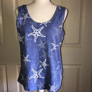 Fresh Produce Blue and White Starfish Tank